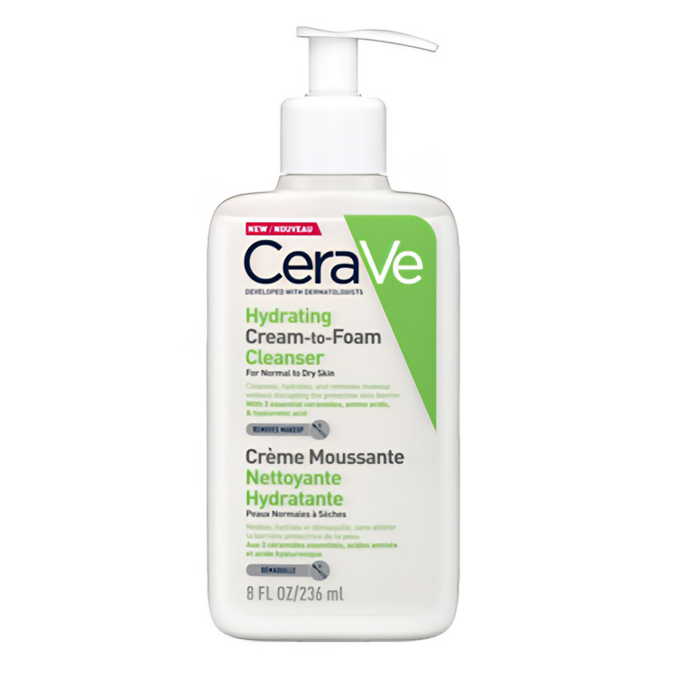 شوینده آبرسان سراوی مدل Cream To Foam مناسب پوست نرمال و خشک حجم 236 میلی لیتر